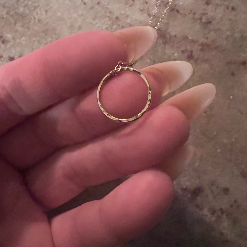 Elegant Gold Plated Circle Pendant Necklace